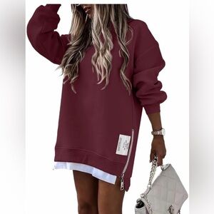 🆕Stylish Oversized Sweatshirt with Zipper Detail